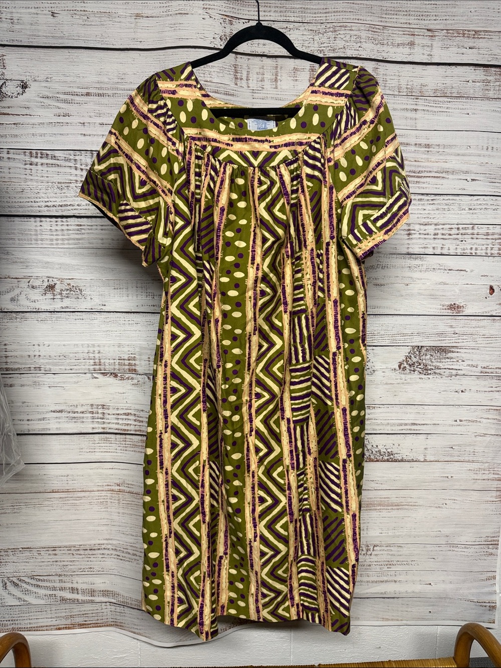 Vintage 1970s Sears Hawaiian Muumuu Dress